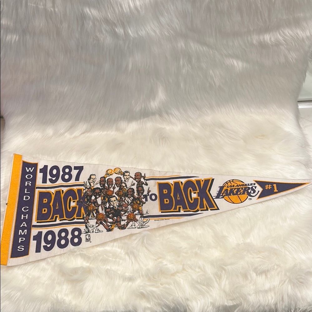 Los Angeles Lakers Back to Back Champs Pennant 1987-1988